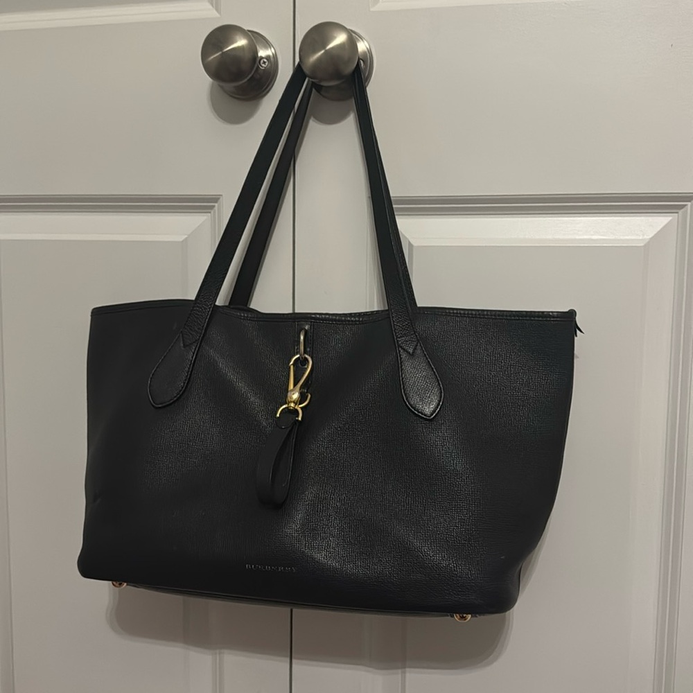 Burberry Black Tote with Classic Check Interior